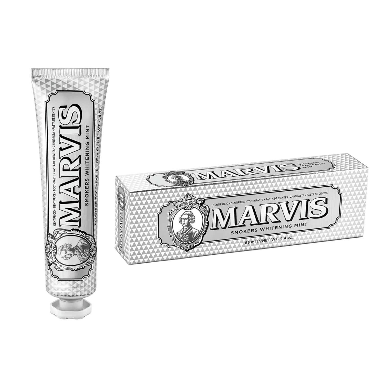 Marvis Smokers Whitening Toothpaste, Mint, 85ml, Promotes the Natural Whitening of the Teeth, Plaque Removal Toothpaste, Long - Lasting Freshness - BusDeals