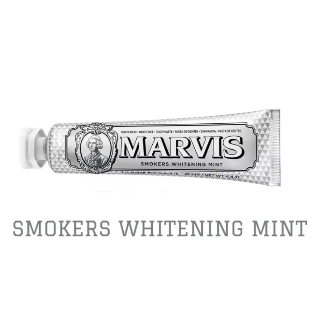 Marvis Smokers Whitening Toothpaste, Mint, 85ml, Promotes the Natural Whitening of the Teeth, Plaque Removal Toothpaste, Long - Lasting Freshness - BusDeals