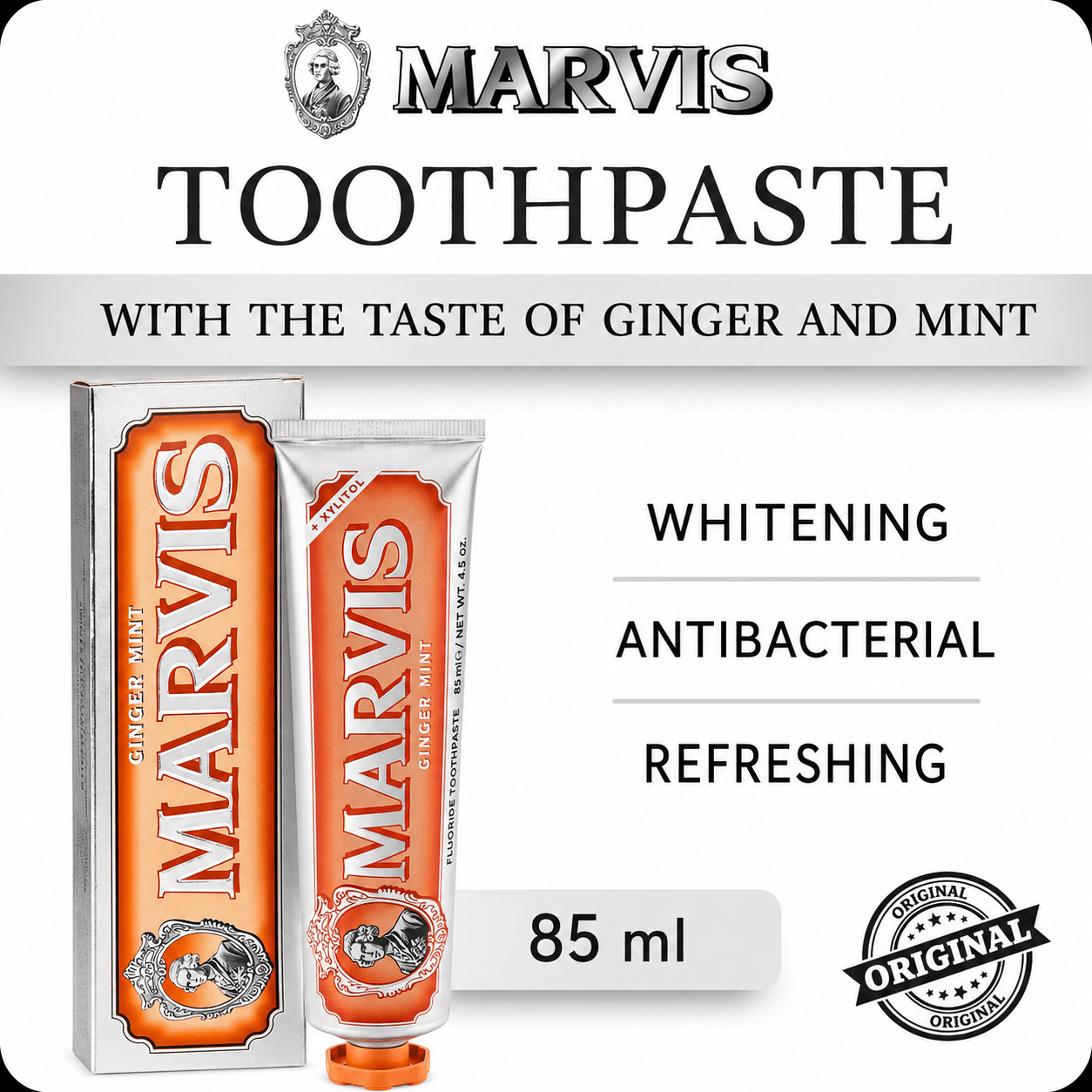MARVIS Toothpaste Classic Ginger Mint, 85 ml. - BusDeals