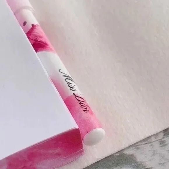 Miss Dior Pink Flower Notebook Pencil Limited with Gift Bag - BusDeals