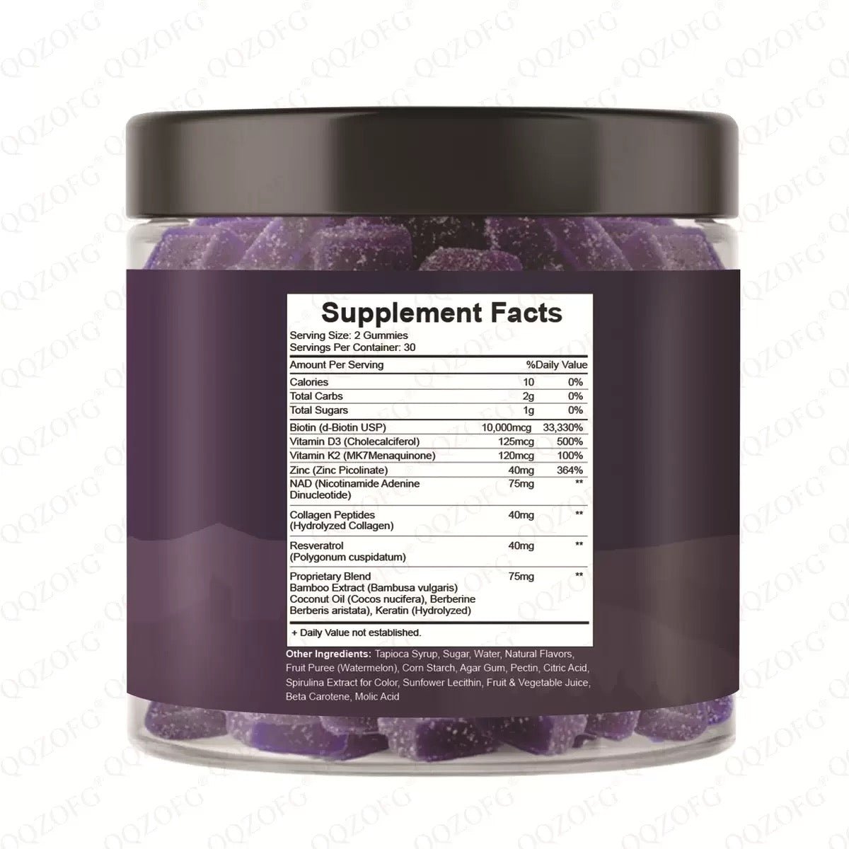 NAD+ Biotin, Dietary supplement Advanced Anti - Aging, 60 Gummies, Blueberry flavor - BusDeals