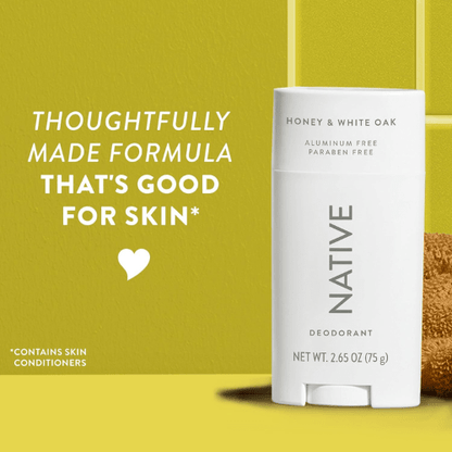 Native Deodorant - Honey & White Oak - 72 Hour Odor Control, with Baking Soda, Coconut Oil and Shea Butter. - BusDeals