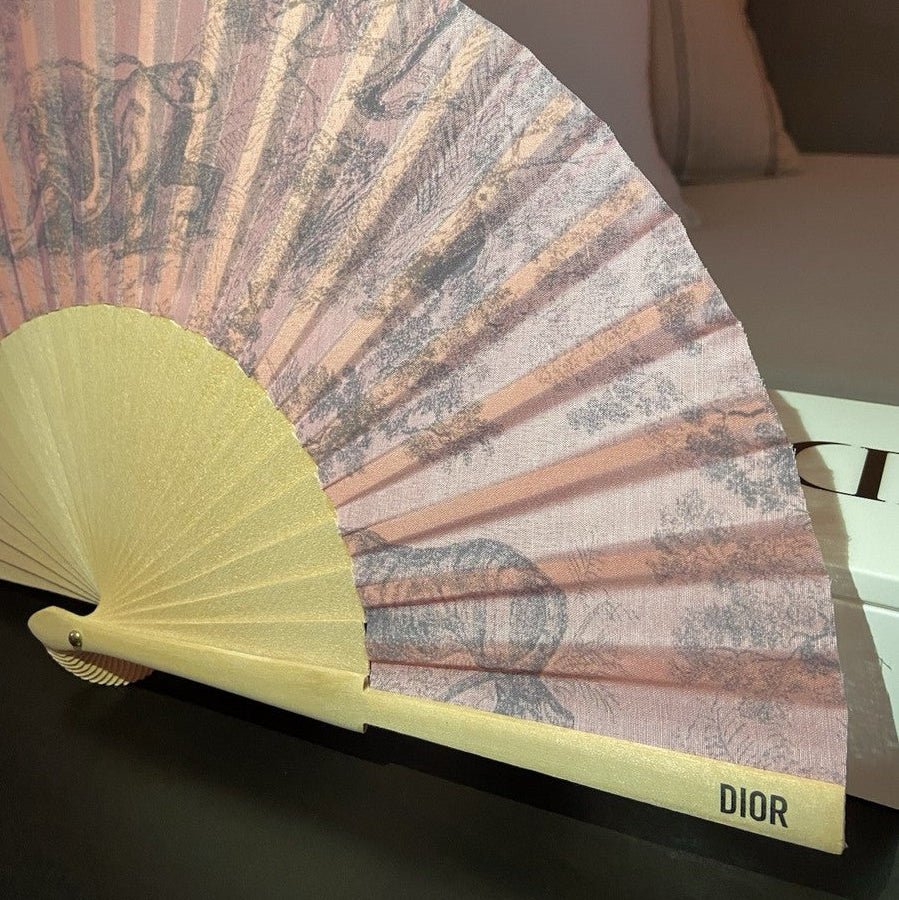 New! Dior DIORIVIERA Folding Bamboo Fan ~ Pink - BusDeals
