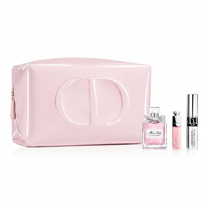 New Dior Trousse Pouch Pink Patent Makeup Bag Cosmetic Travel Case With Samples - BusDeals