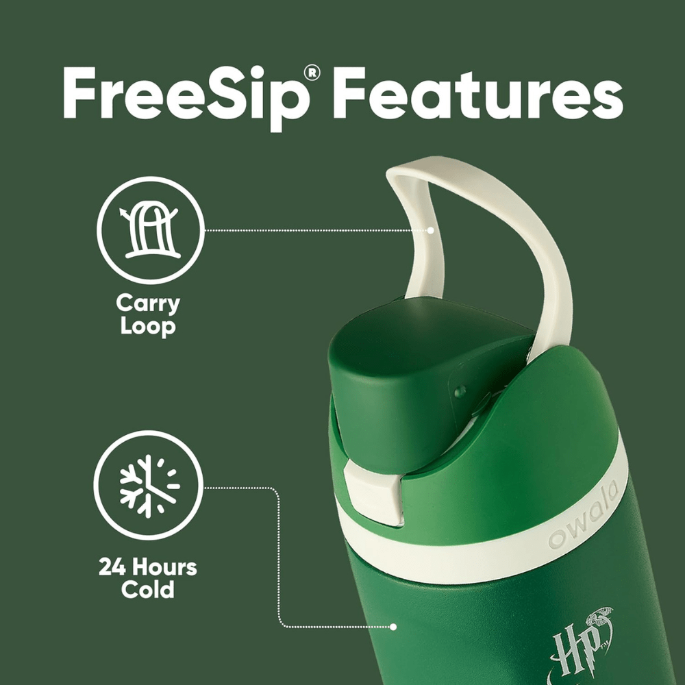 Owala 24 oz 710 ml Harry Potter FreeSip Insulated Stainless Steel Water Bottle, Slytherin Green. - BusDeals