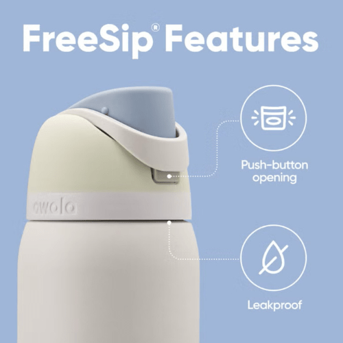 Owala FreeSip Insulated Stainless Steel Water Bottle with Straw for Sports and Travel, BPA - Free, 32oz, Iced Breeze - BusDeals