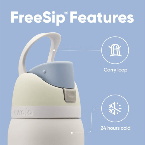 Owala FreeSip Insulated Stainless Steel Water Bottle with Straw for Sports and Travel, BPA - Free, 32oz, Iced Breeze - BusDeals