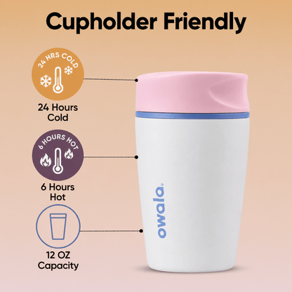 Owala SmoothSip Slider - Stainless Steel - 12-oz. - Candy Coated, Pink - BusDeals