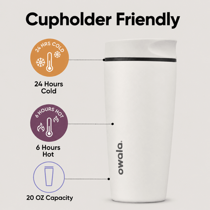 Owala SmoothSip Slider - Stainless Steel - 20-oz. - Shy Marshmallow - BusDeals