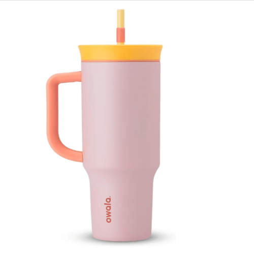 Owala Stainless Steel Triple Layer with Straw 40 oz, Candy Store, Light Pink - BusDeals