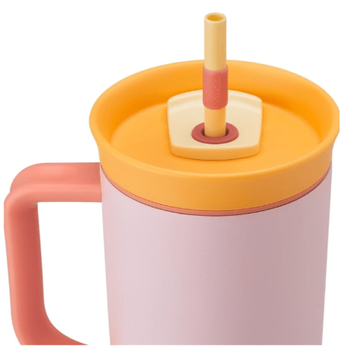 Owala Stainless Steel Triple Layer with Straw 40 oz, Candy Store, Light Pink - BusDeals