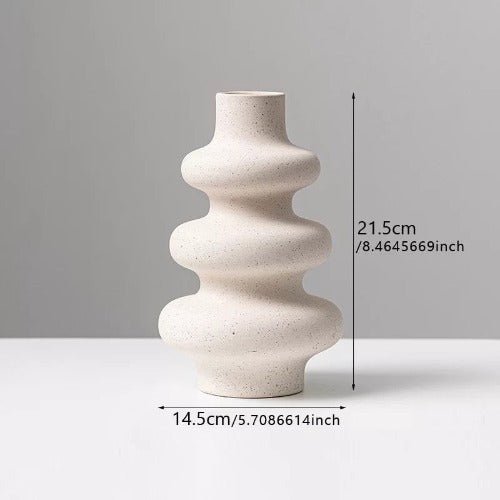 Polygon circle ceramic vase, Flower pot home decoration. - BusDeals