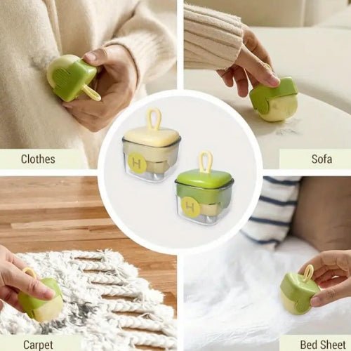 Portable Powerful Hair and Dust Remover, Washable Gel, Green color. - BusDeals