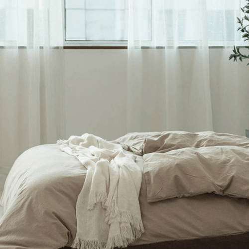 Premium king size 6 pieces duvet cover set, plain beige color. - BusDeals