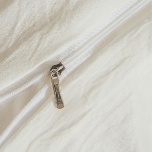 Premium King size 6 pieces without filler, Plain color ruffles design Bali Milky White Color, Bedding Set - BusDeals