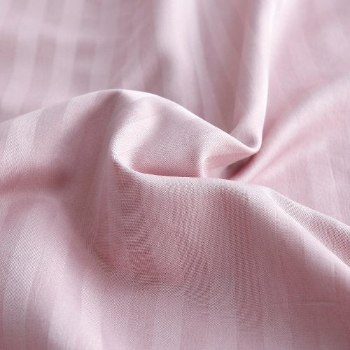 Premium Single size 4 - piece bed linen, satin striped, light old rose color. - BusDeals