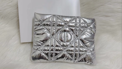 Dior Beauty Small Silver Pouch.