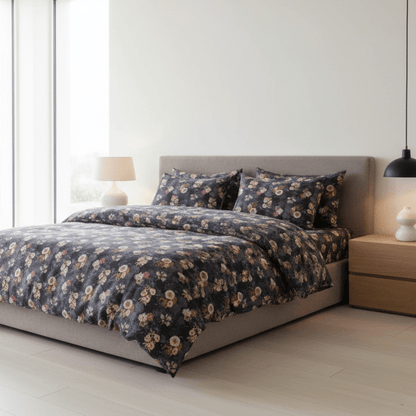 Queen size 6 - piece duvet cover set featuring a charming vintage print, brown color. - BusDeals