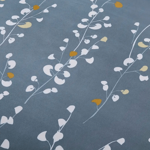 Queen size 6 - piece duvet cover set grey yellow branches print pattern. - BusDeals