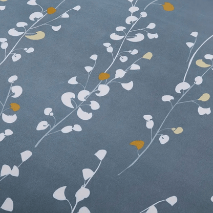 Queen size 6 - piece duvet cover set grey yellow branches print pattern. - BusDeals