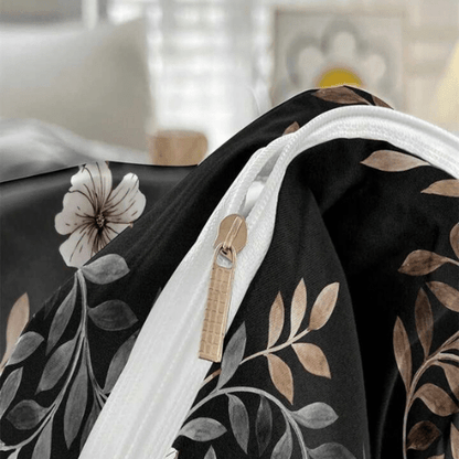 Queen size, 6 - piece floral design set in a rich brown color. - BusDeals