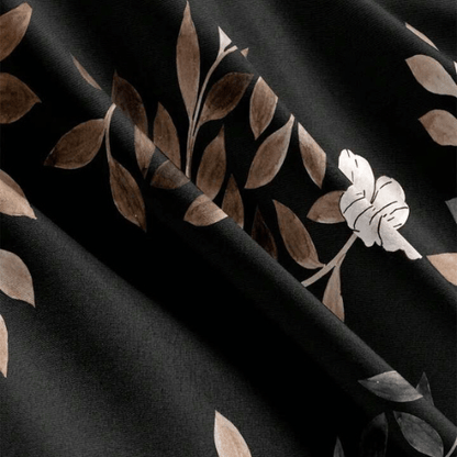 Queen size, 6 - piece floral design set in a rich brown color. - BusDeals