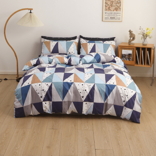 Queen size 6 - piece geometric duvet cover set. - BusDeals