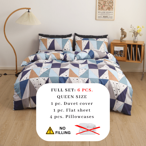 Queen size 6 - piece geometric duvet cover set. - BusDeals