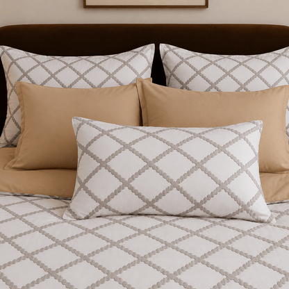 Queen size 6 pieces bedding set, Simply geometric print - BusDeals