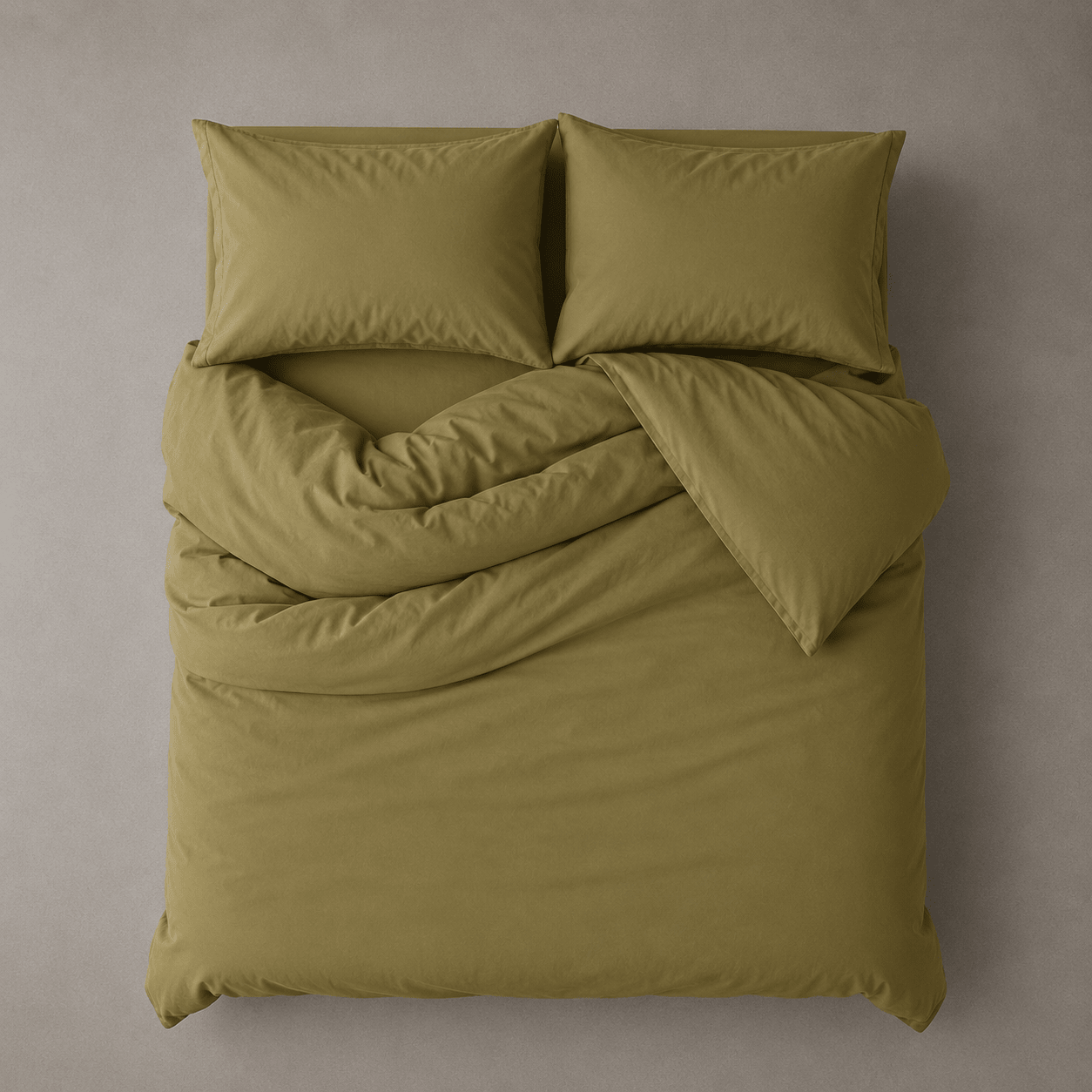 Queen size 6 Pieces bedding Set, Super Soft Wrinkles fabric Washable Cotton, Khaki Color. - BusDeals