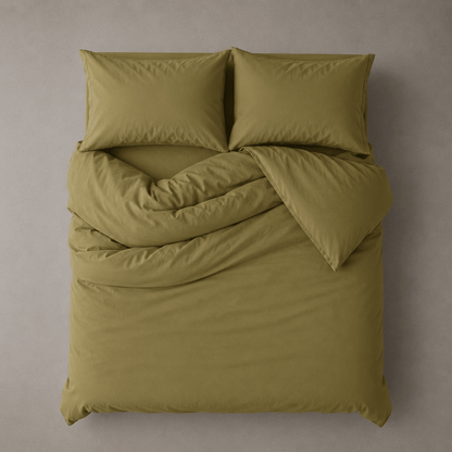 Queen size 6 Pieces bedding Set, Super Soft Wrinkles fabric Washable Cotton, Khaki Color. - BusDeals