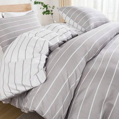 Queen size 6 pieces Bedding Set without filler , Posh Stripe Design - BusDeals