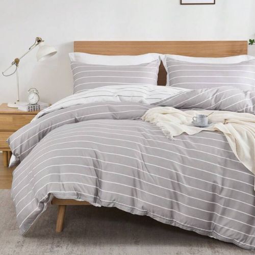 Queen size 6 pieces Bedding Set without filler , Posh Stripe Design - BusDeals