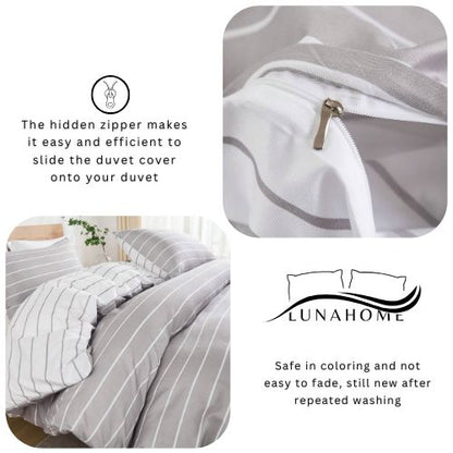 Queen size 6 pieces Bedding Set without filler , Posh Stripe Design - BusDeals