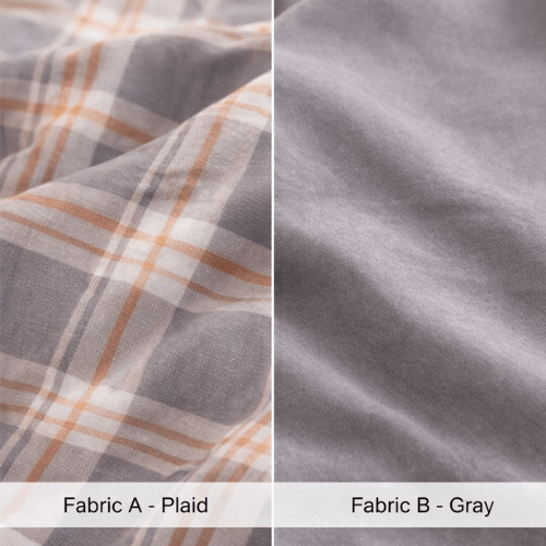 Queen Size 6 Pieces complete, Brown Checkered Design Bedding set. - BusDeals