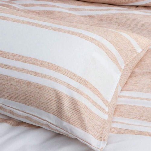 Queen Size 6 pieces, Coral Stripe Design Duvet cover set. - BusDeals