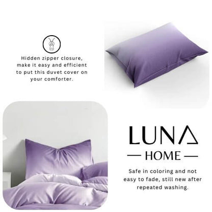 Queen size 6 pieces, Ombré Royal Purple Bedding set. - BusDeals
