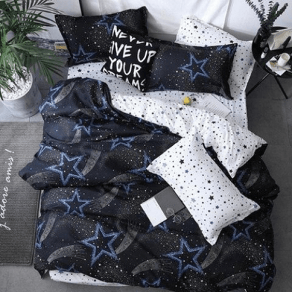 Queen size Bedding Set of 6 pieces, Dreamy Starry Night in Multicolor. - BusDeals