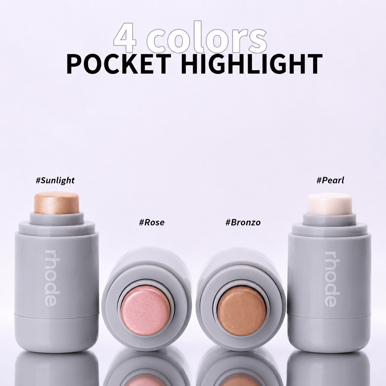 Rhode New Set of 4 Pcs Natural Brightening Shimmer Makeup Vine Pocket Highlighter and Eyeshadow Glow Stick. - BusDeals