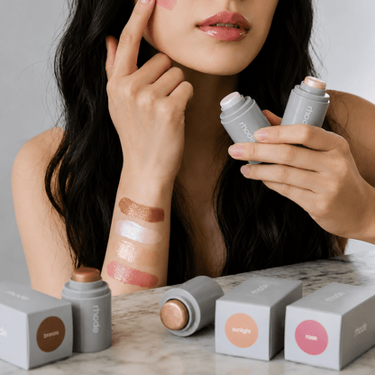 Rhode New Set of 4 Pcs Natural Brightening Shimmer Makeup Vine Pocket Highlighter and Eyeshadow Glow Stick. - BusDeals