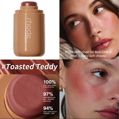 Rhode Skin the Summer Kit with Glazing Milk, Pocket Blush Toasted Teddy, Peptide Lip Tint Salted Caramel, 3-Piece Set Limited Edition Kit - BusDeals