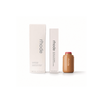 Rhode Skin the Summer Kit with Glazing Milk, Pocket Blush Toasted Teddy, Peptide Lip Tint Salted Caramel, 3-Piece Set Limited Edition Kit (Copy) - BusDeals
