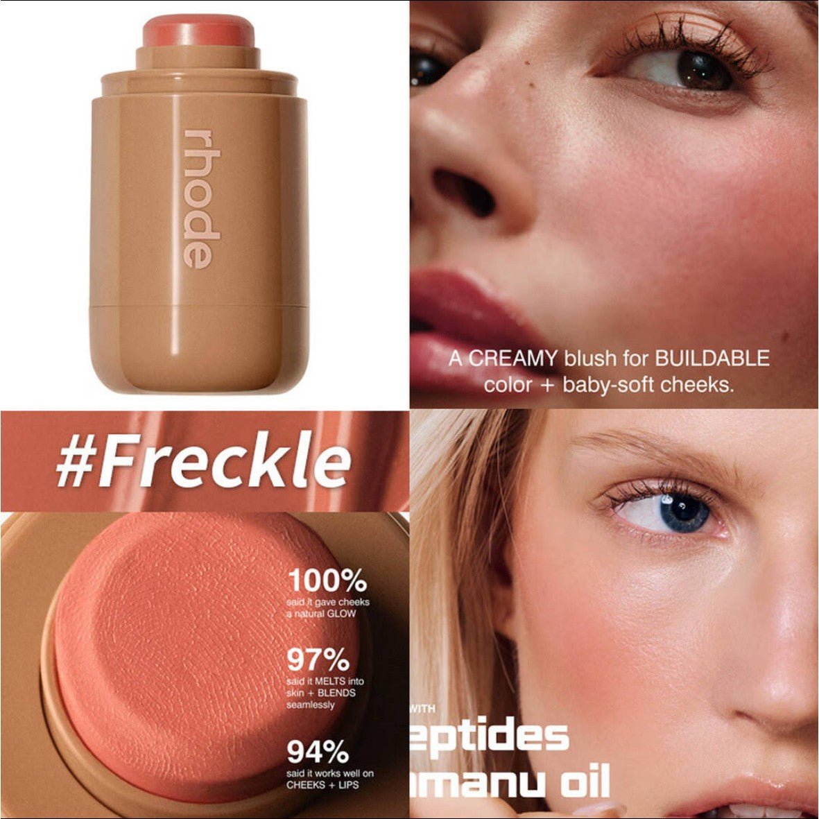 Rhode the Summer Kit with Glazing Milk, Pocket Blush Freckle, Peptide Lip Tint Lomontini, 3-Piece Set Limited Edition Kit - BusDeals