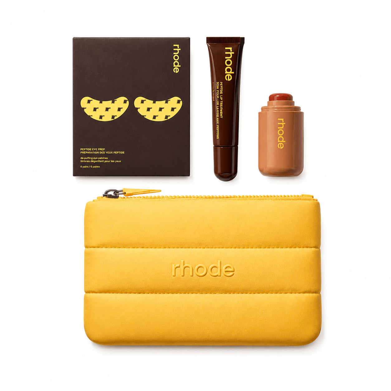 Rhode the Summer Kit with Peptide Eye Patches Banana peel, Pocket Blush Tan Line, Peptide Treatment Caramelized Banana, 3-Piece Set Limited Edition Kit - BusDeals