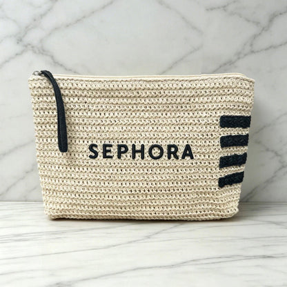 Sephora Beauty Straw/Raffia Cosmetic Makeup Bag GWP Offer Gift - BusDeals
