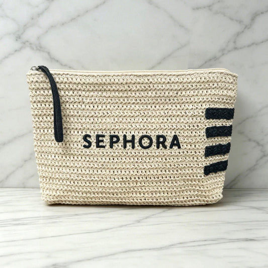 Sephora Beauty Straw/Raffia Cosmetic Makeup Bag GWP Offer Gift - BusDeals
