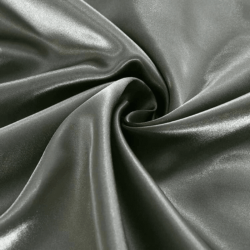 Silky Satin, King Size 6 - Piece Bedding Set, Plain Silver Medium Gray Color. - BusDeals