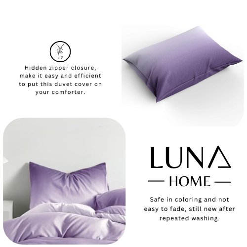 Luna Home Single Size 4 pieces, Ombré Royal Purple Bedding set. - BusDeals