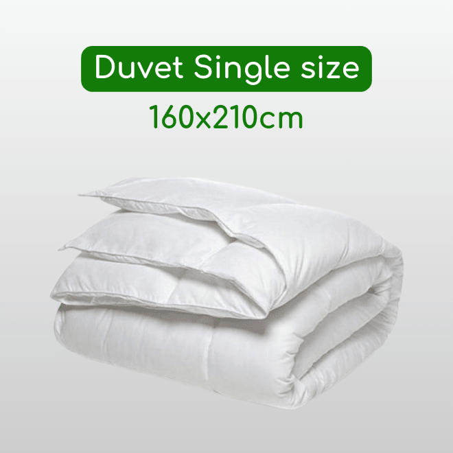 Single size Duvet 160x210 cm with visible marks from production (does not affect use). - BusDeals