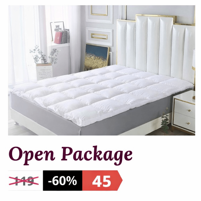 Single Size Mattress Topper 90*200+8cm, Super Soft White Protector Pad,with visible marks from production (does not affect use). - BusDeals